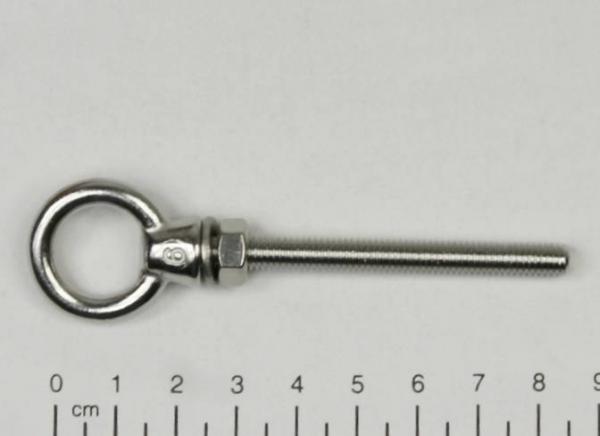 Ringschraube / Augbolzen, metrisches Gewinde, M6 x 60mm, Edelstahl V4A