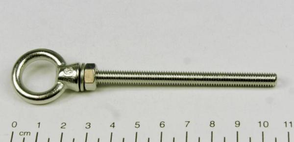 Ringschraube / Augbolzen, metrisches Gewinde, M6 x 80mm, Edelstahl V4A