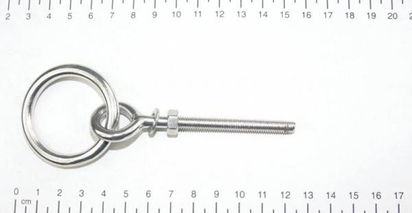 Ringschraube / Augbolzen mit Ring, metrisches Gewinde, M6x55mm, Edelstahl V4A
