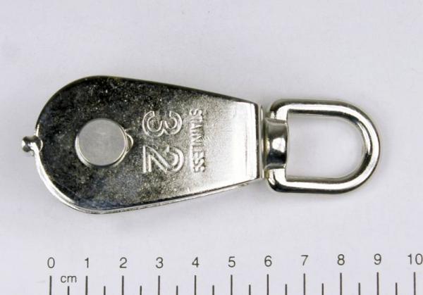 Umlenkrolle, Block/Seilblock, Rolle 32mm, Länge ca. 97mm, Edelstahl, V2A, rostfrei