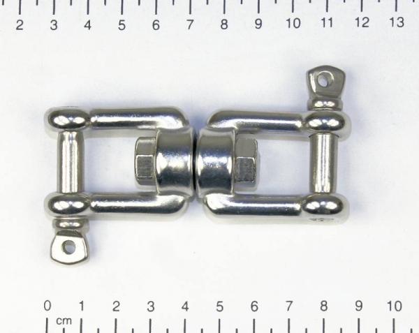 Wirbelschäkel Gabel u. Gabel m. Bolzen, M8,  Edelstahl V4A