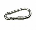 Edelstahl Karabiner, 10x100mm, Sicherung, V4A, AISI 316, rostfrei