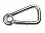 Edelstahl Karabiner, asymmetrisch mit Kausche, 6x60mm, V4A / AISI 316, rostfrei